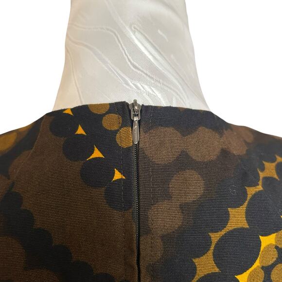 Vintage Brown Yellow Abstract Shift Dress Womens Sz Small Sleeveless Maxi Earthy - Picture 13 of 15